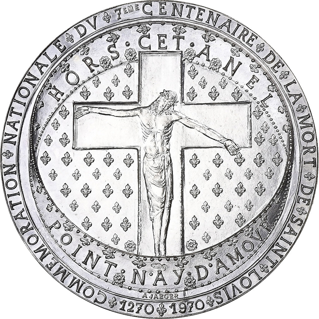 France, Medal, Saint-Louis, 7e centenaire de la mort de Saint Louis, 1970