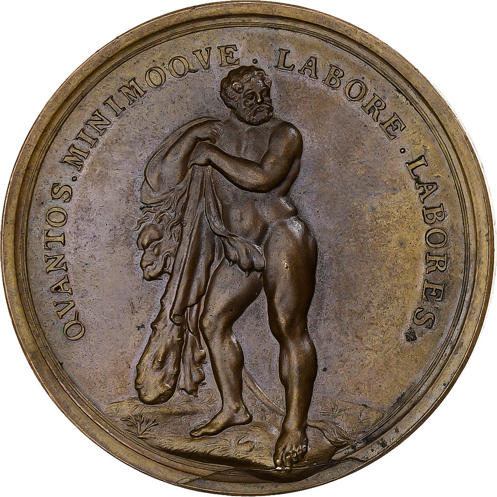 France, Médaille, Louis XIV, Quantos Minimoque Labore Labores, Bronze