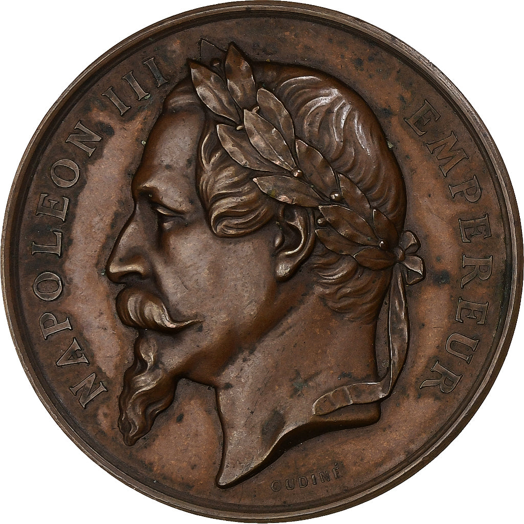 France, Medal, Napoléon III, Comice Agricole de Montmorillon, 1867, Copper