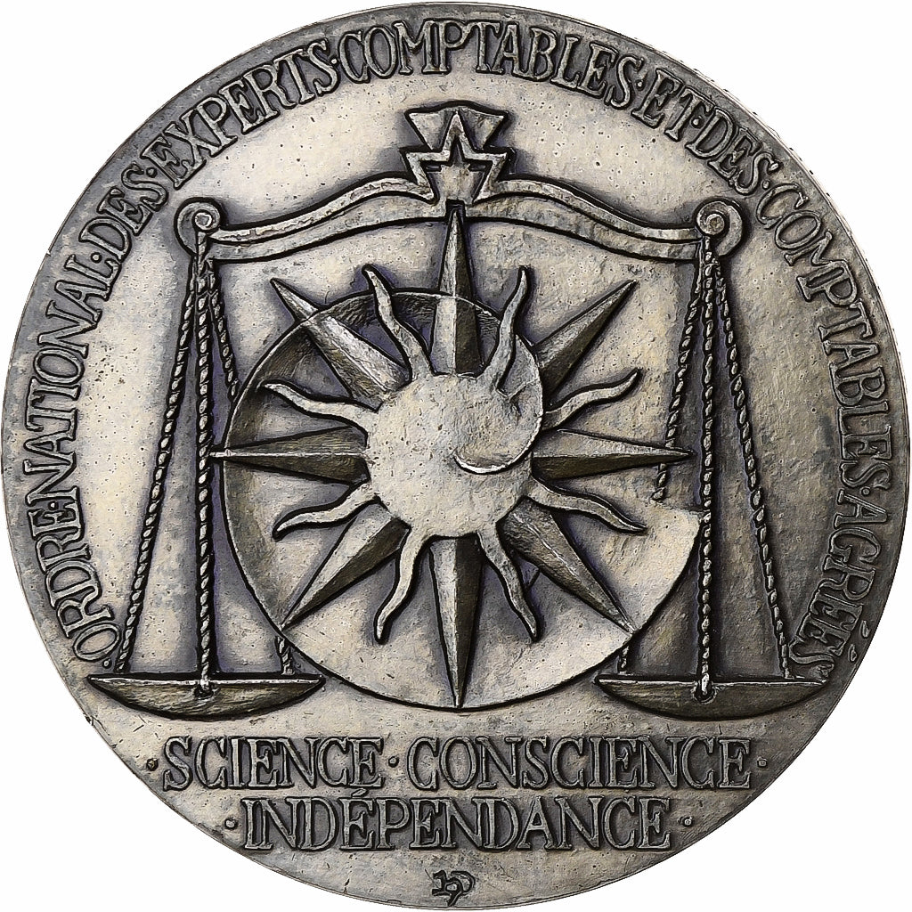 France, Medal, Ordre National des Experts-Comptables, 1987, Silver, Dropsy