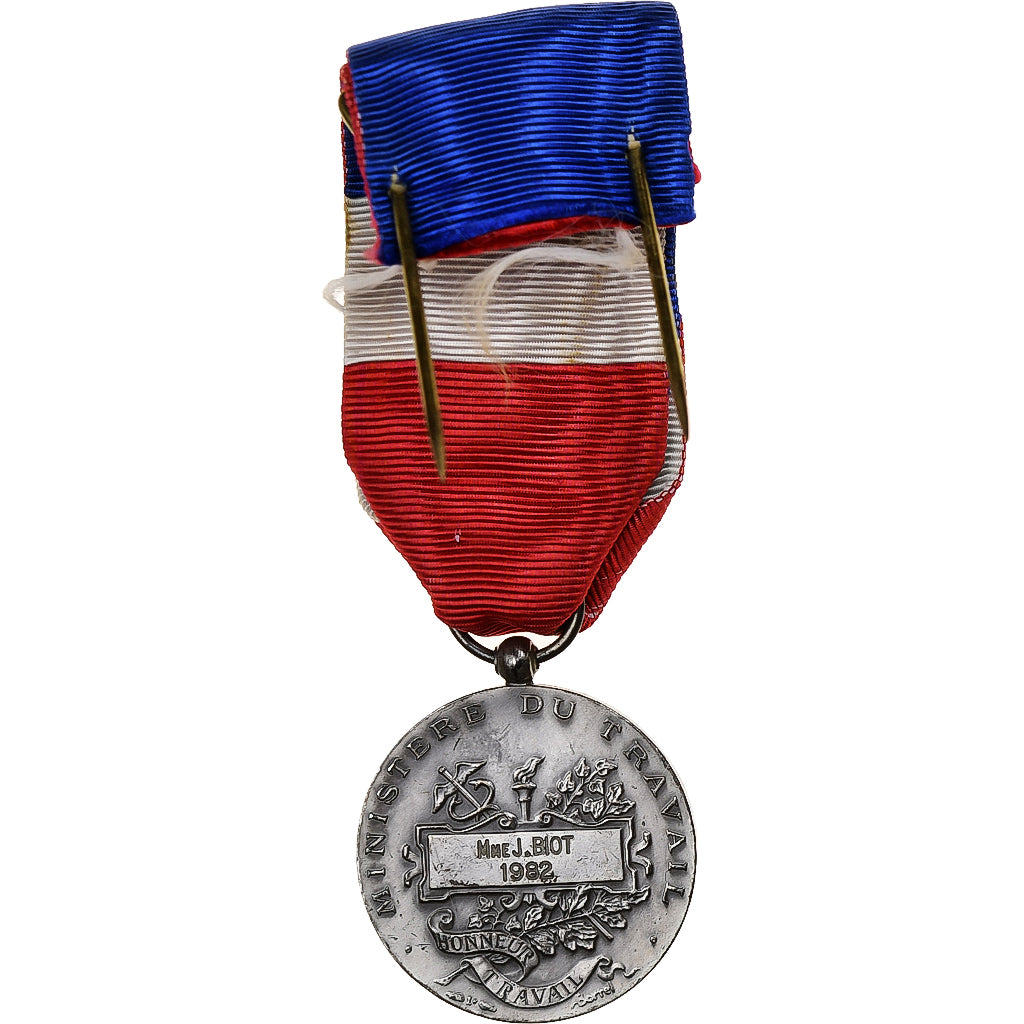 France, Honneur-Travail, République Française, Medal, 1982, Excellent Quality