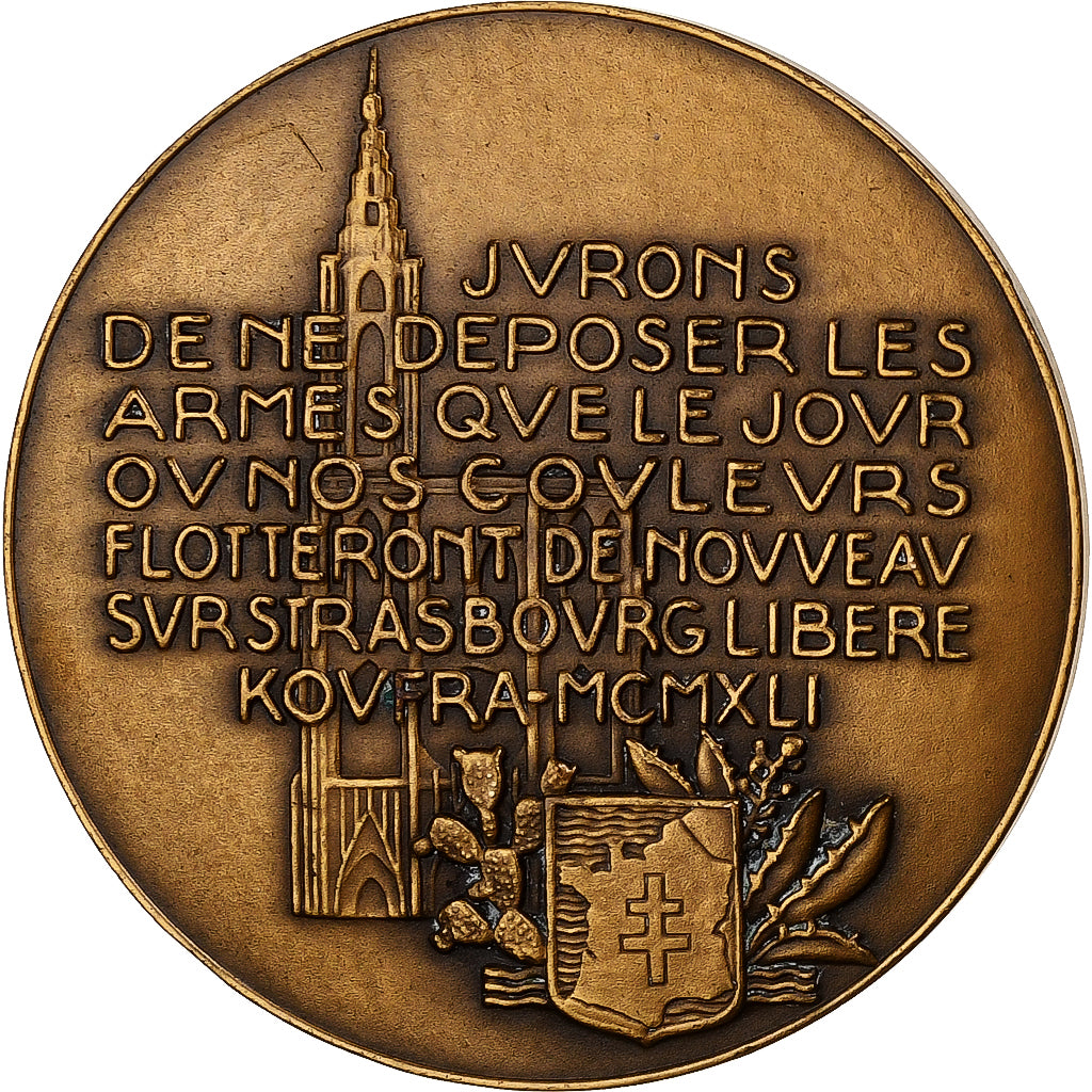 France, Médaille, Général Leclerc, Serment de Koufra, 1941, Bronze, Vernon