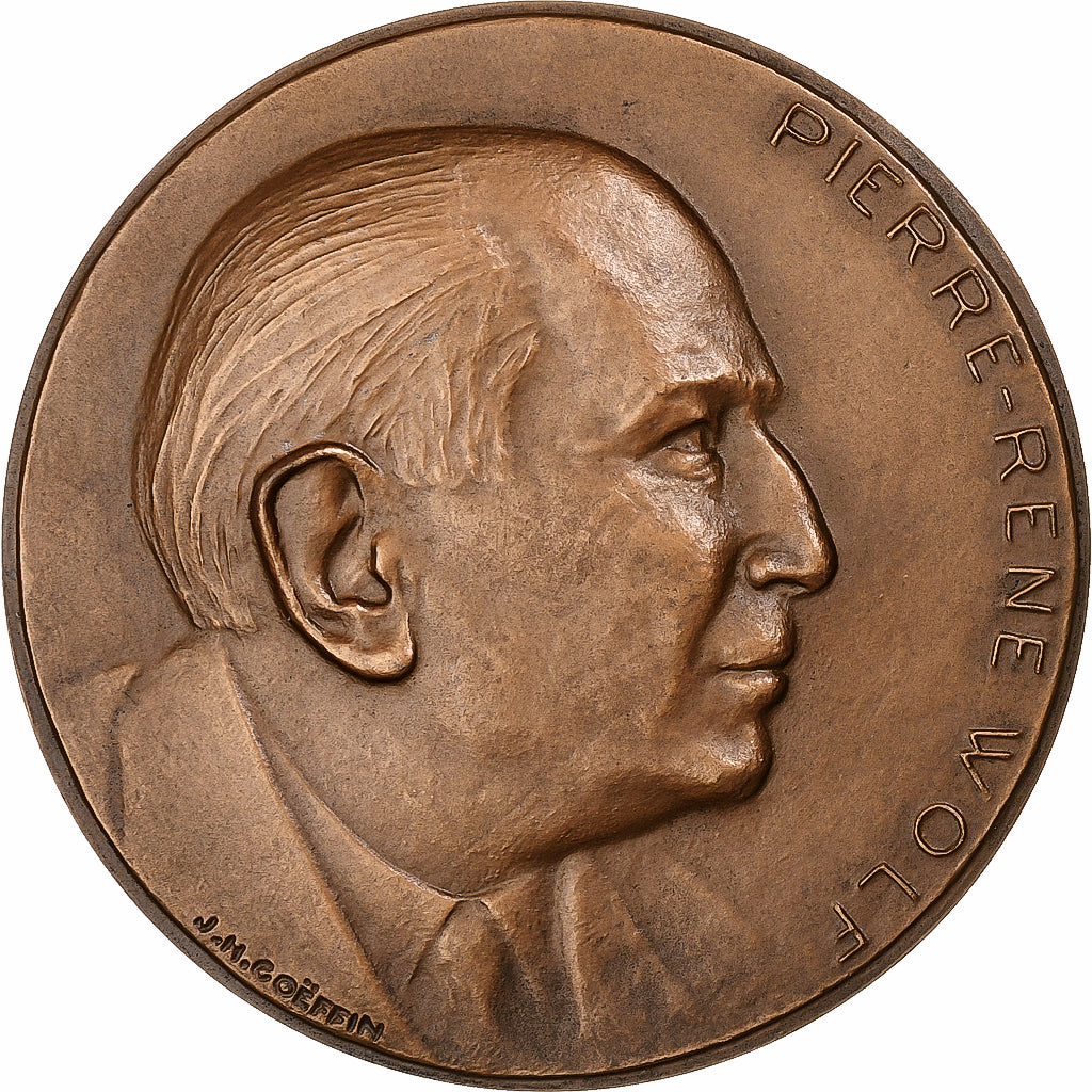 França, medalha, Journalisme, Pierre-René Wolf, Bronze, Coeffin, MS(64)