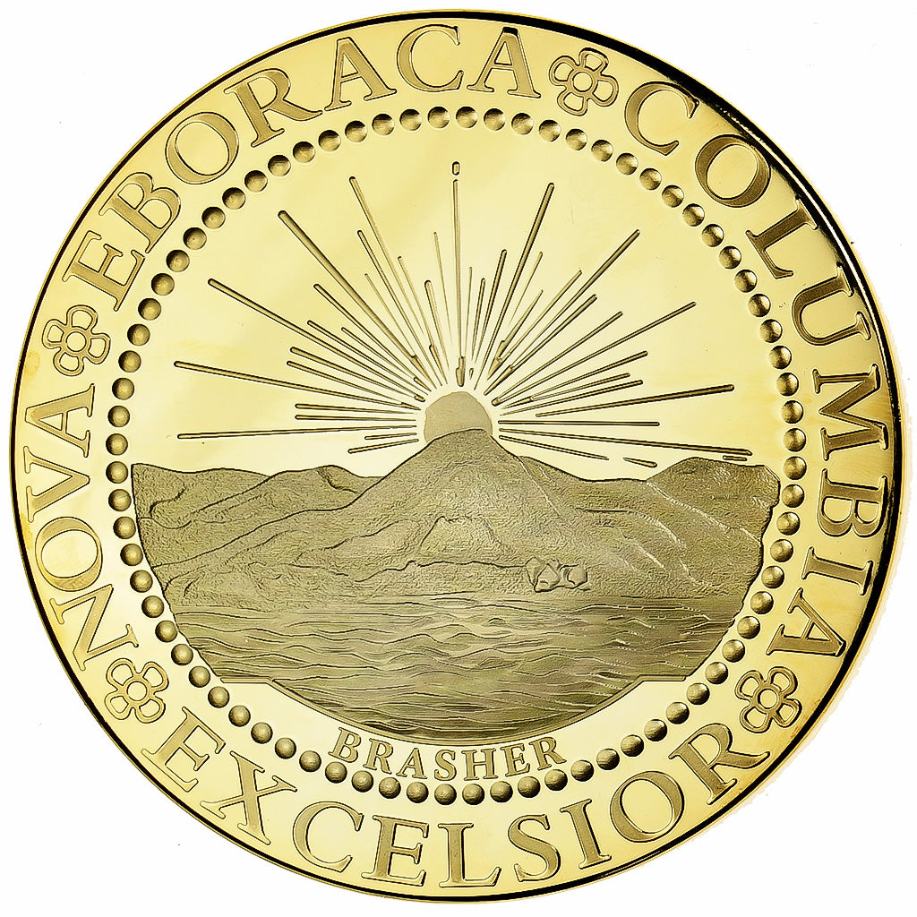 Verenigde Staten, Medaille, Copy Brasher Doubloon, Copper Gilt, FDC