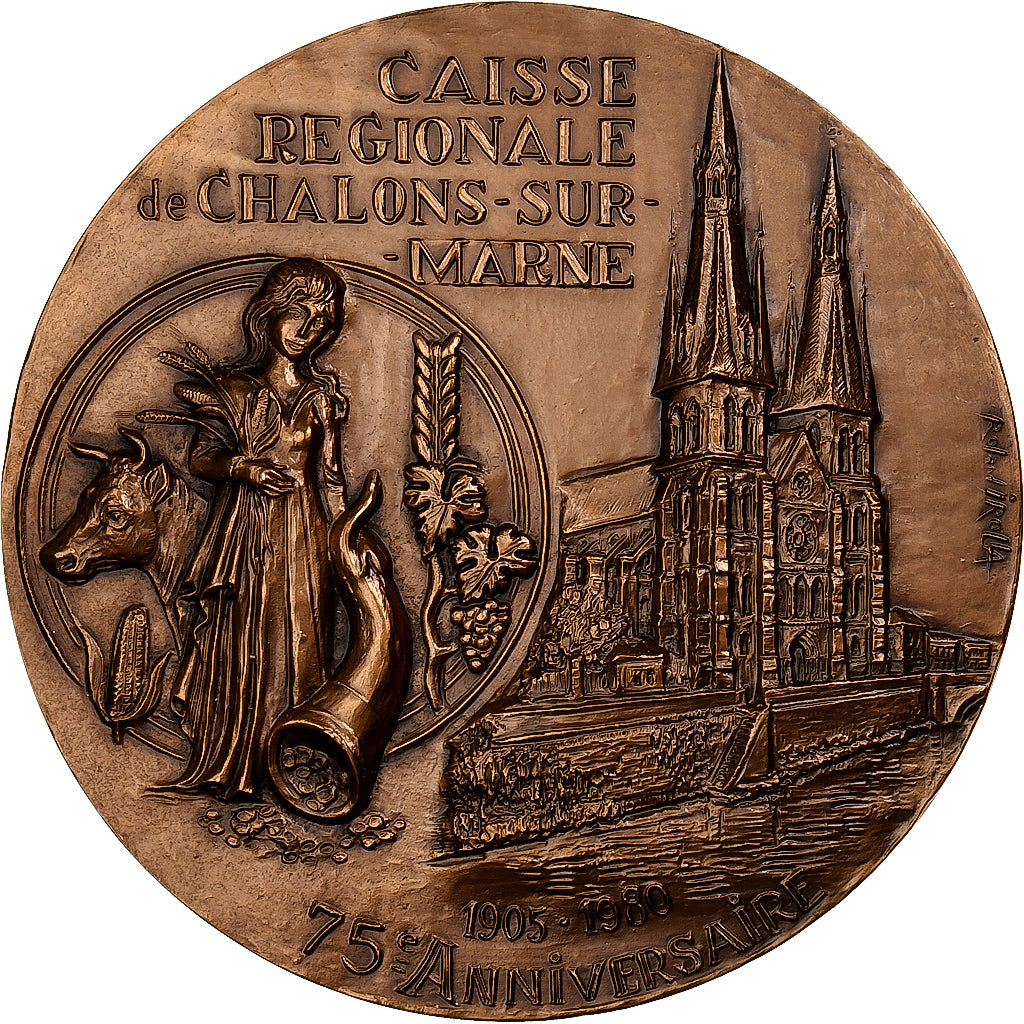 Francja, medal, Credit Agricole Mutuel de la Champagne, 1980, Brązowy, Irolla
