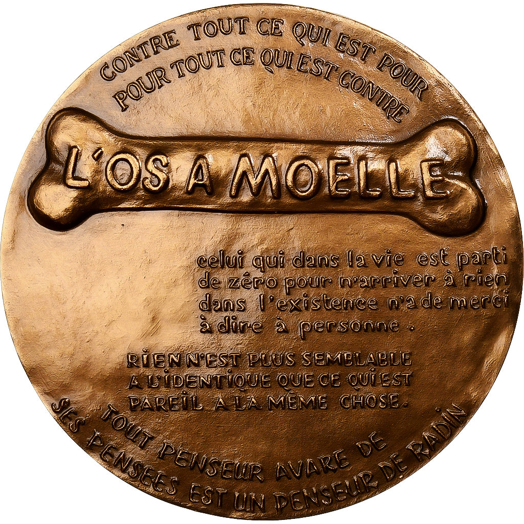 France, Médaille, Pierre Dac (1893-1975), 1980, Bronze, Irolla, FDC
