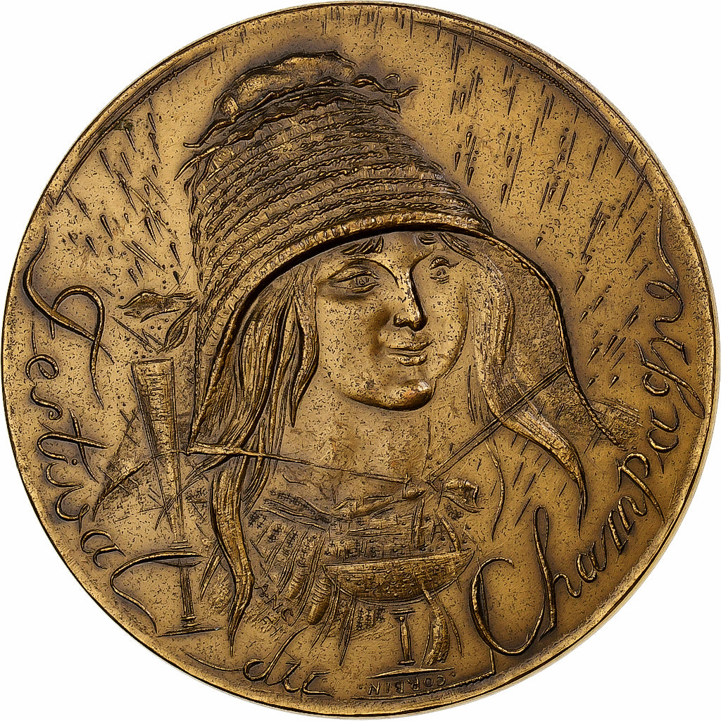 France, Medal, Festival du Champagne, Avize, 1984, Corbin, SUP+, Bronze