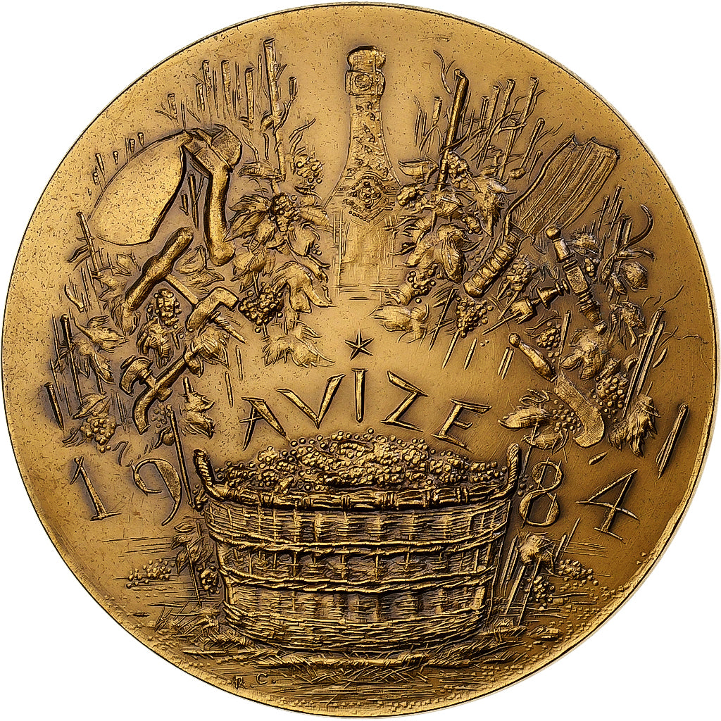 France, Medal, Festival du Champagne, Avize, 1984, Corbin, SUP+, Bronze