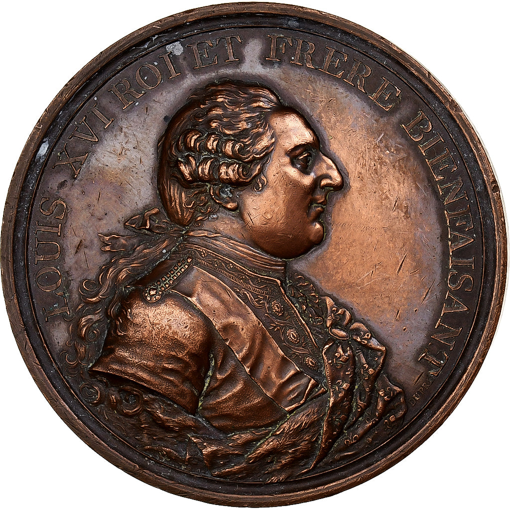 France, Medal, Louis XVI, la Bienfaisance Judiciaire, Paris, 1787, Copper