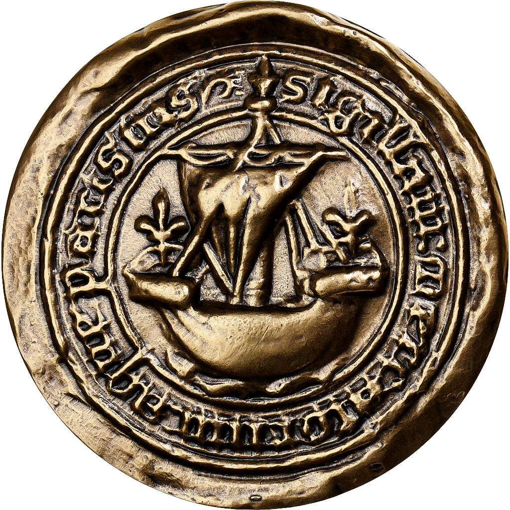 França, medalha, Sceau des Marchands de la Ville de Paris, Bronze, MDP, MS(63)