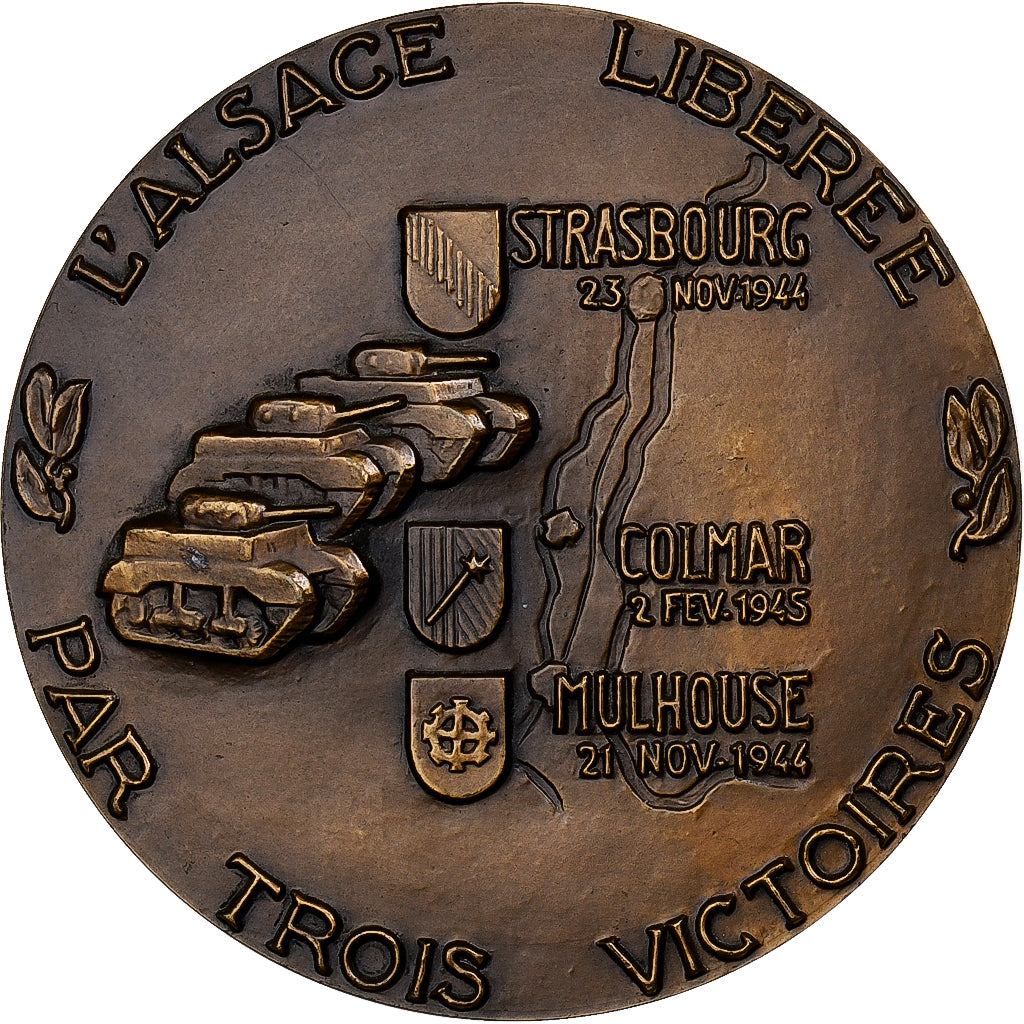 Francia, medaglia, L'Alsace libérée par trois victoires, Bronzo, Guiraud, SPL