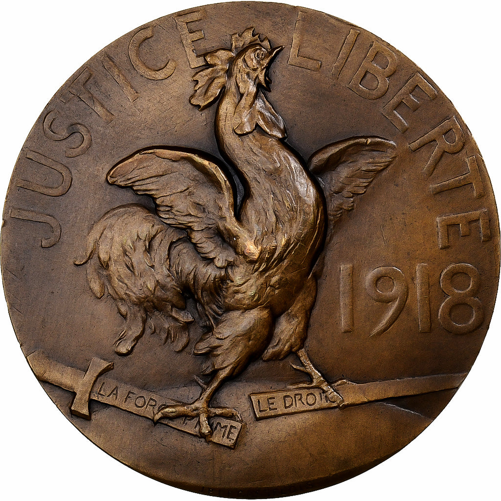 Francia, medalla, F. Foch, Maréchal de France, 1918, Bronce, Legastelois, EBC+