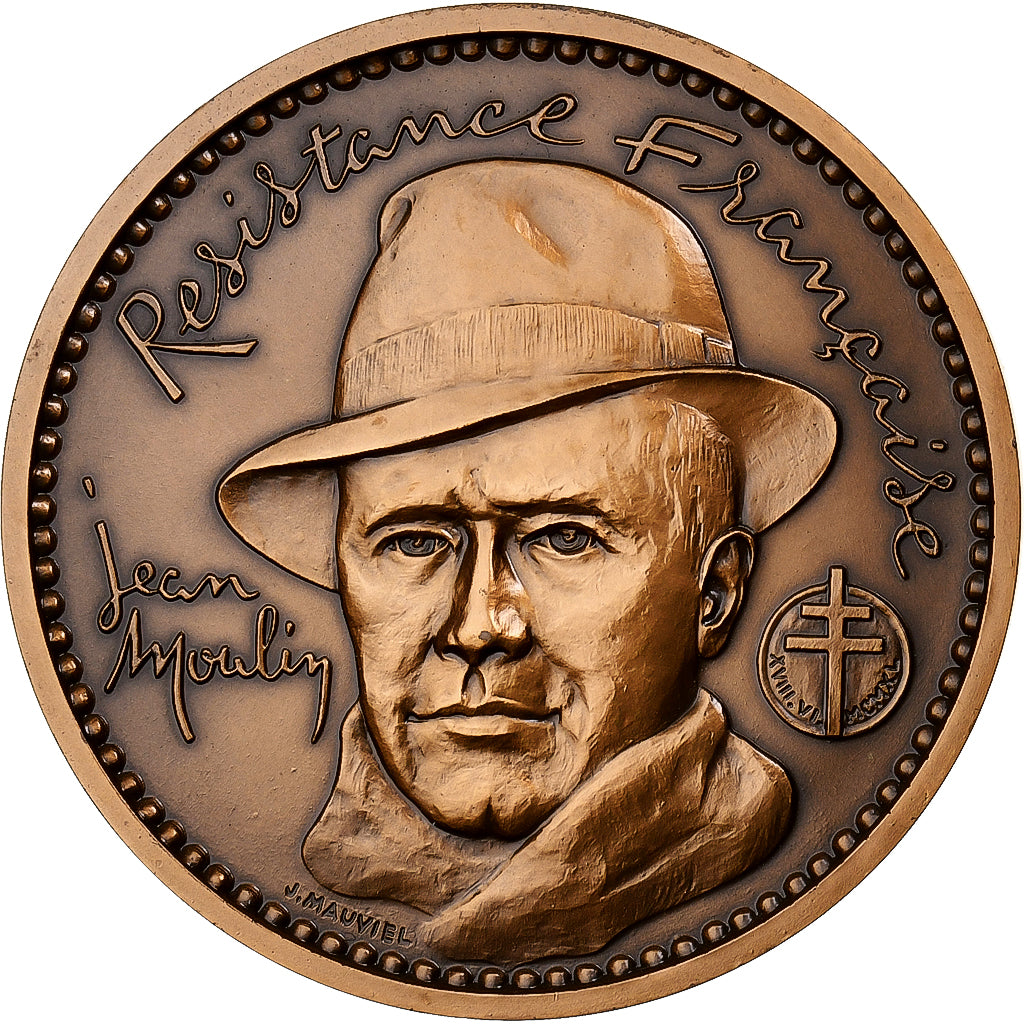 France, Médaille, Résistance française, Jean Moulin, Bronze, Mauviel, FDC