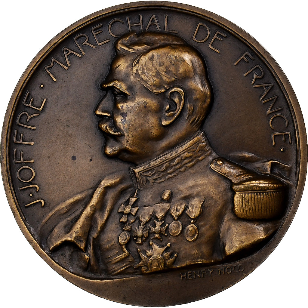 Francia, medaglia, Joffre, Maréchal de France, 1914, Bronzo, Henry Nocq, SPL