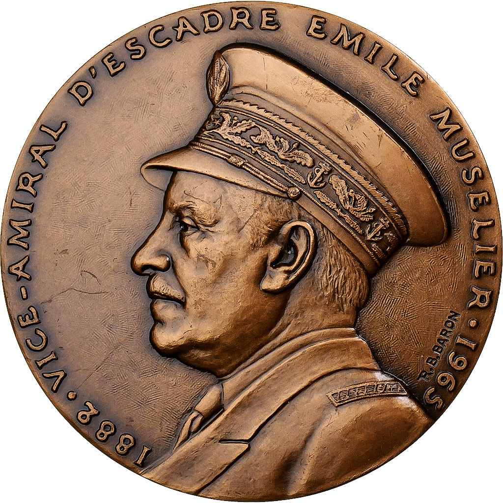 France, Medal, Emile Muselier, 1986, Bronze, Baron, MS(64)