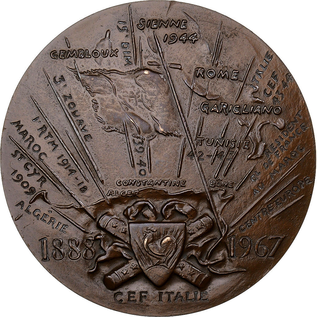 France, Medal, Marechal Juin, 1984, Bronze, Corbin, MS(60-62)