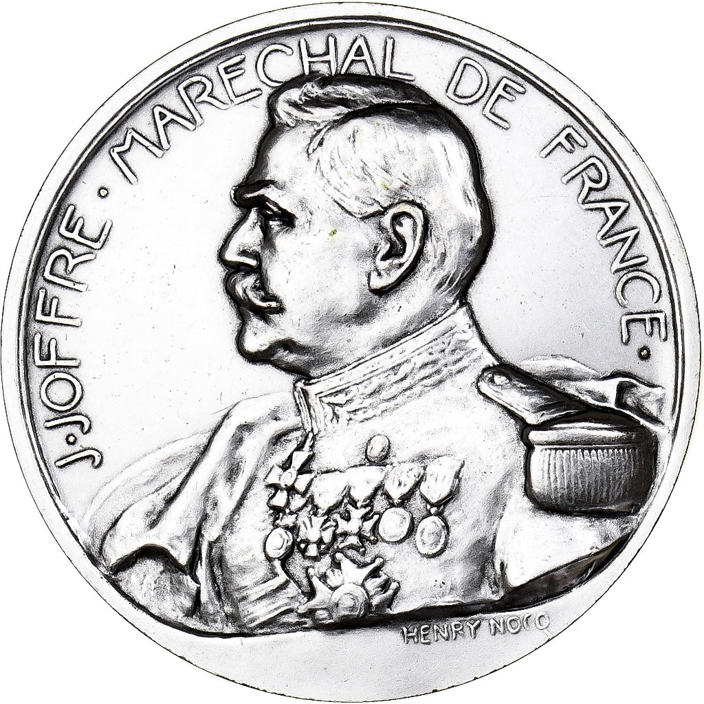 Frankrijk, Medaille, J. Joffre Maréchal de France, Silvered bronze, Henry Nocq