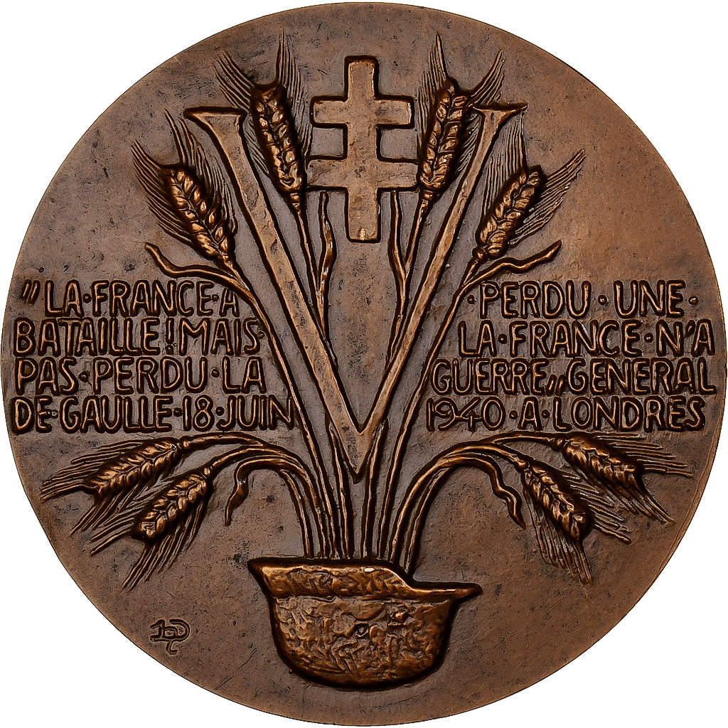 Francia, medalla, De Gaulle, L'Appel du 18 Juin, Londres, 1964, Bronce, Dropsy