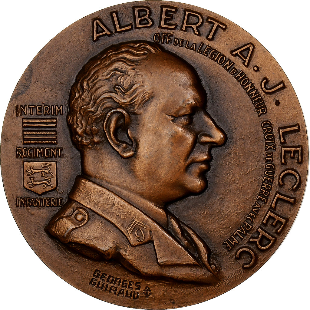 France, Medal, Albert A.J Leclerc, Bronze, Guiraud, MS(64)