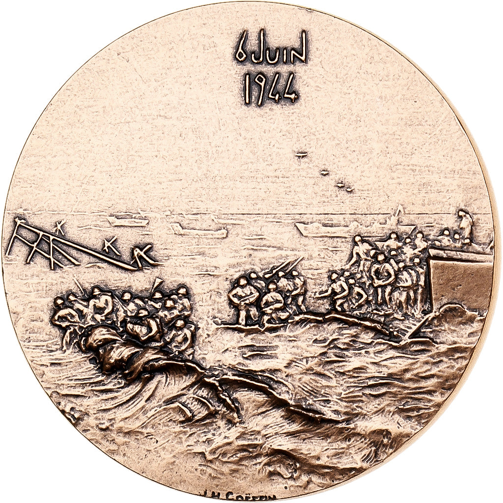 Frankreich, Medaille, Débarquement de Normandie, Bronze, Coeffin, UNZ+