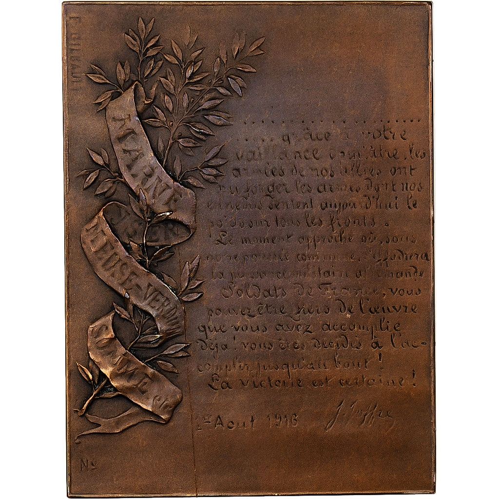 Francia, medaglia, Généralissime Joffre, 1916, Bronzo, Gilbault, SPL