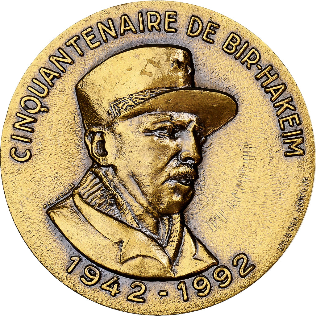 Francia, medalla, Cinquantenaire de Bir-Hakeim, 1992, Bronce, Pradeilhes, EBC+