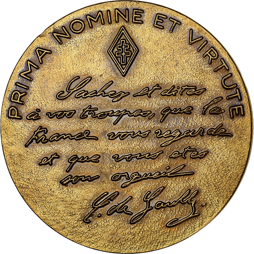 Francia, medalla, Cinquantenaire de Bir-Hakeim, 1992, Bronce, Pradeilhes, EBC+