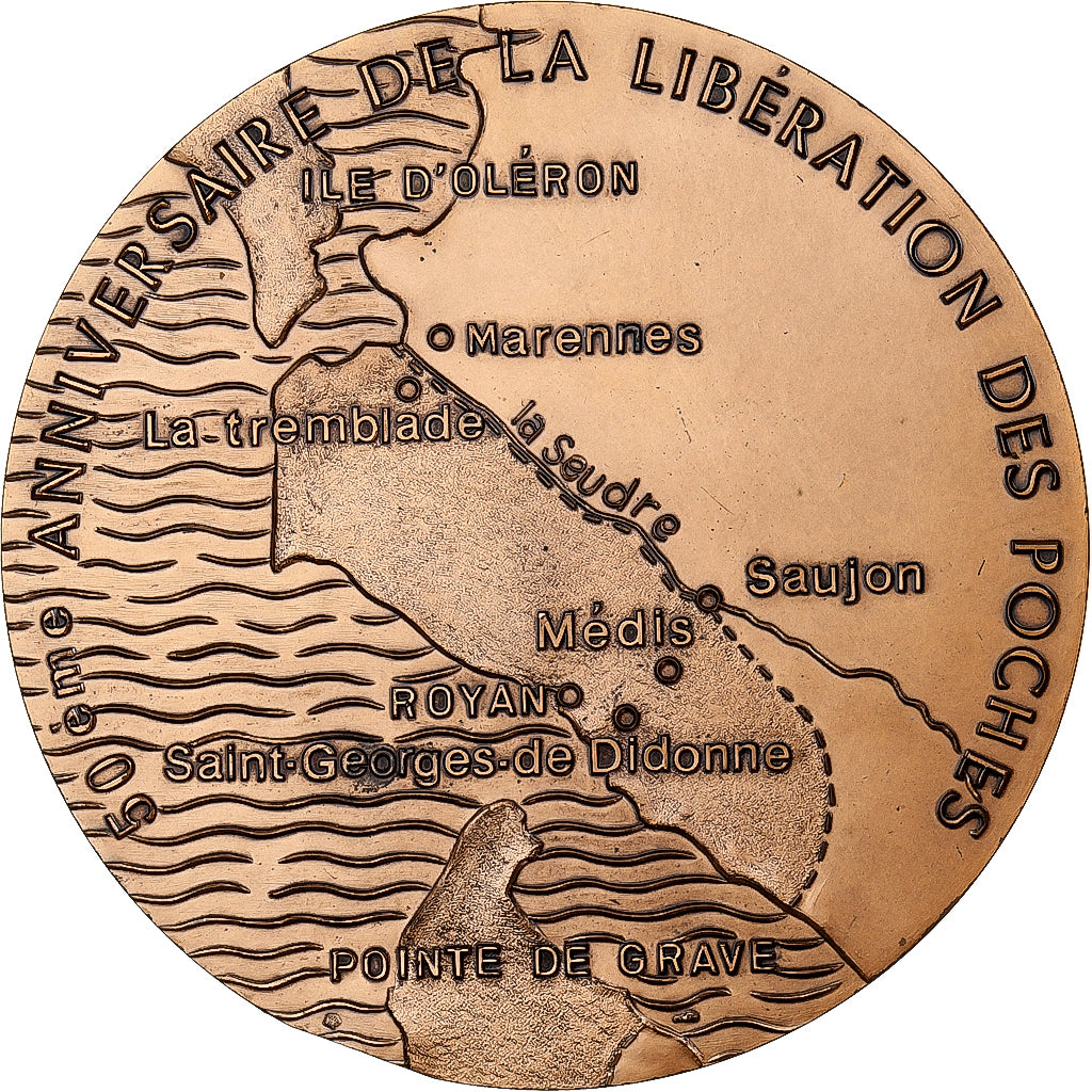 Francja, medal, 50ème Anniversaire de la Libération des Poches, Brązowy