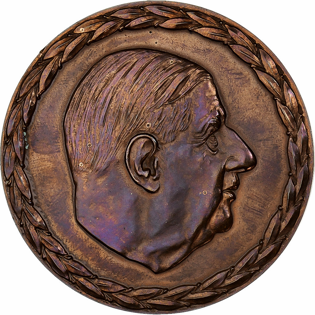 Francja, medal, De Gaulle, Patriam Servando Victoriam Tvlit, 1970, Brązowy
