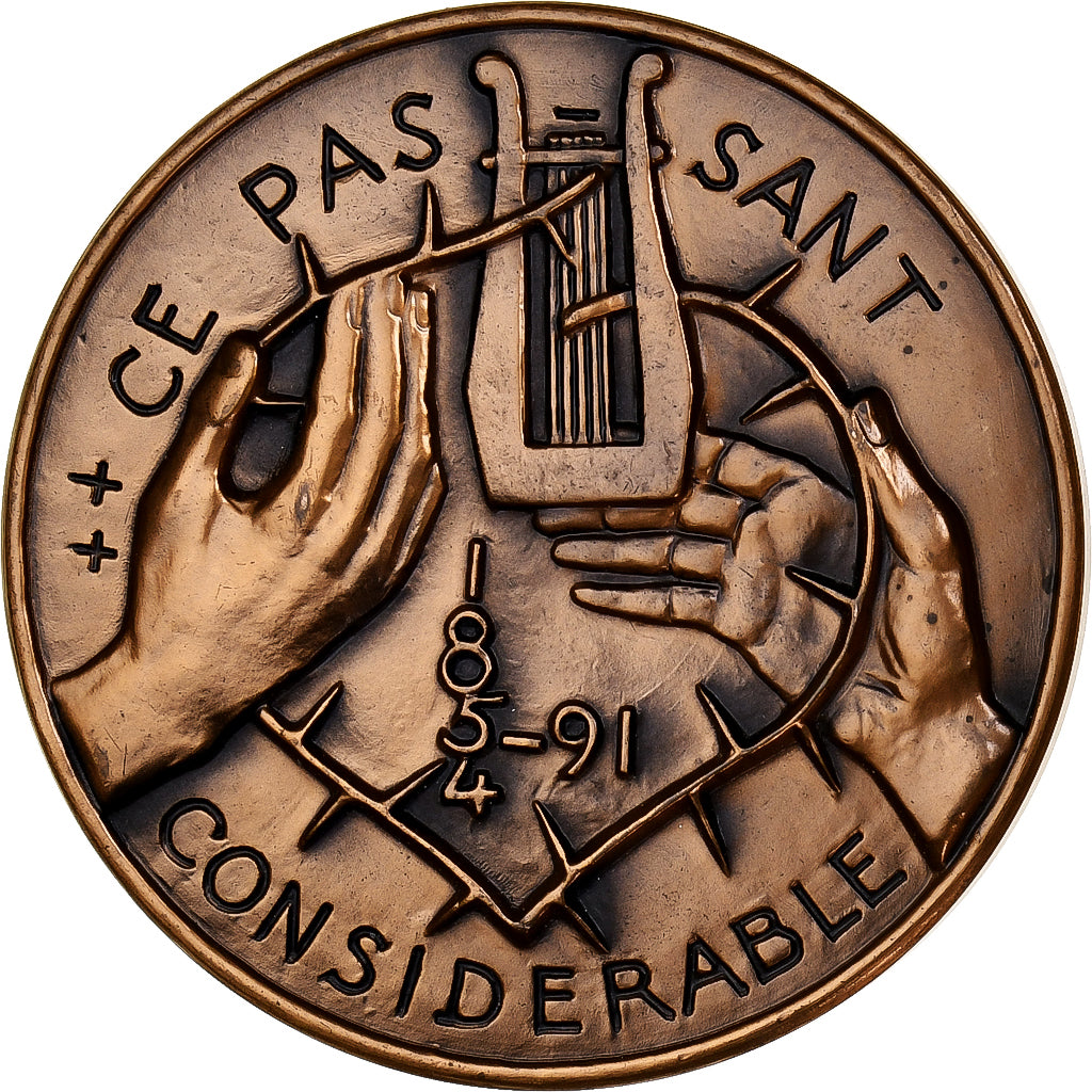 France, Medal, Arthur Rimbaud, Bronze, Briquemont, MS(63)