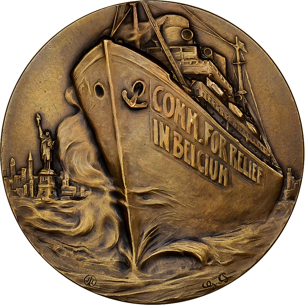 Belgium, Medal, La Belgique se Souviendra, Bronze, Georges Petit, MS(63)