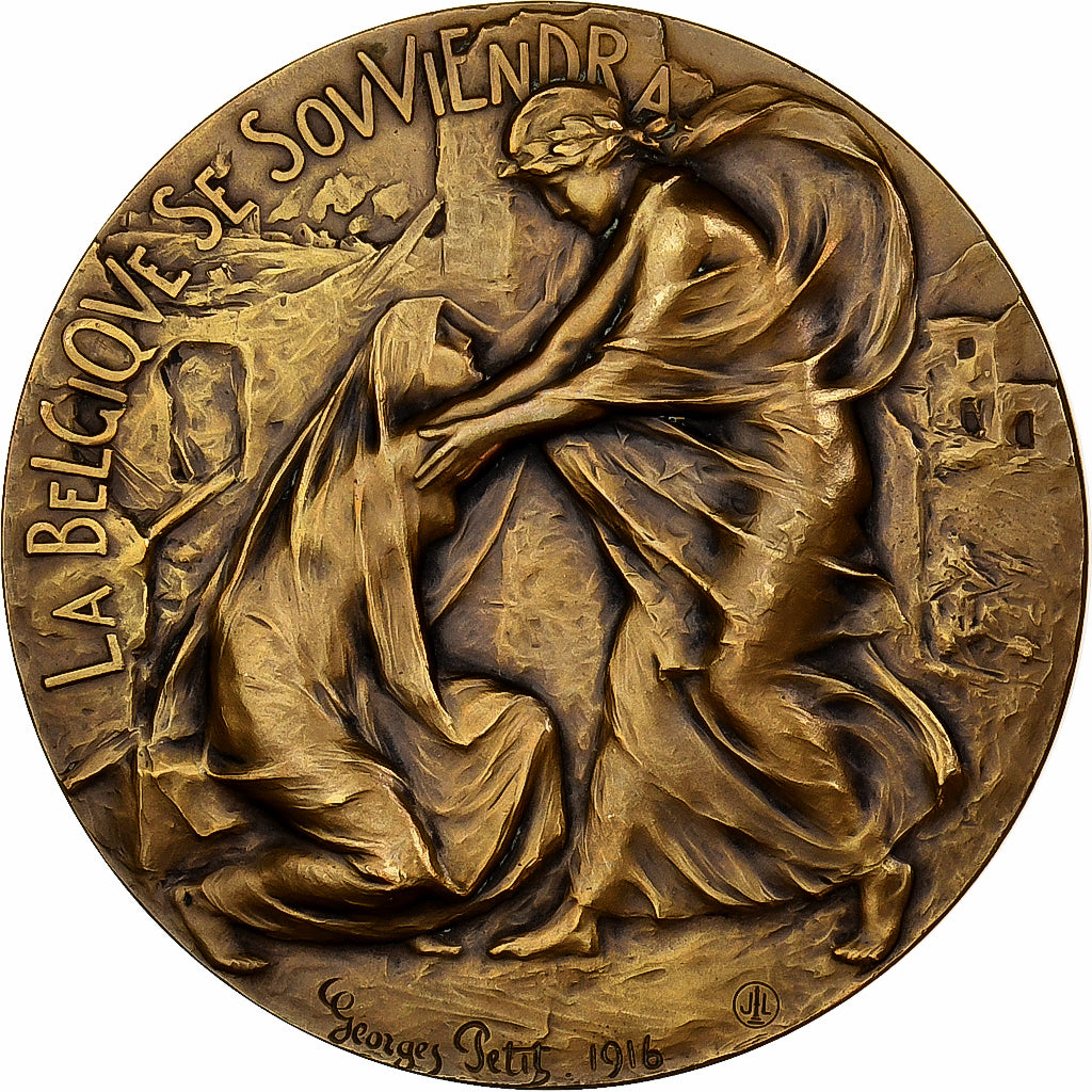 Belgium, Medal, La Belgique se Souviendra, Bronze, Georges Petit, MS(63)