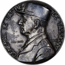 France, Médaille, Général de Lattre de Tassigny, 1945, Argent, Turin, TTB+