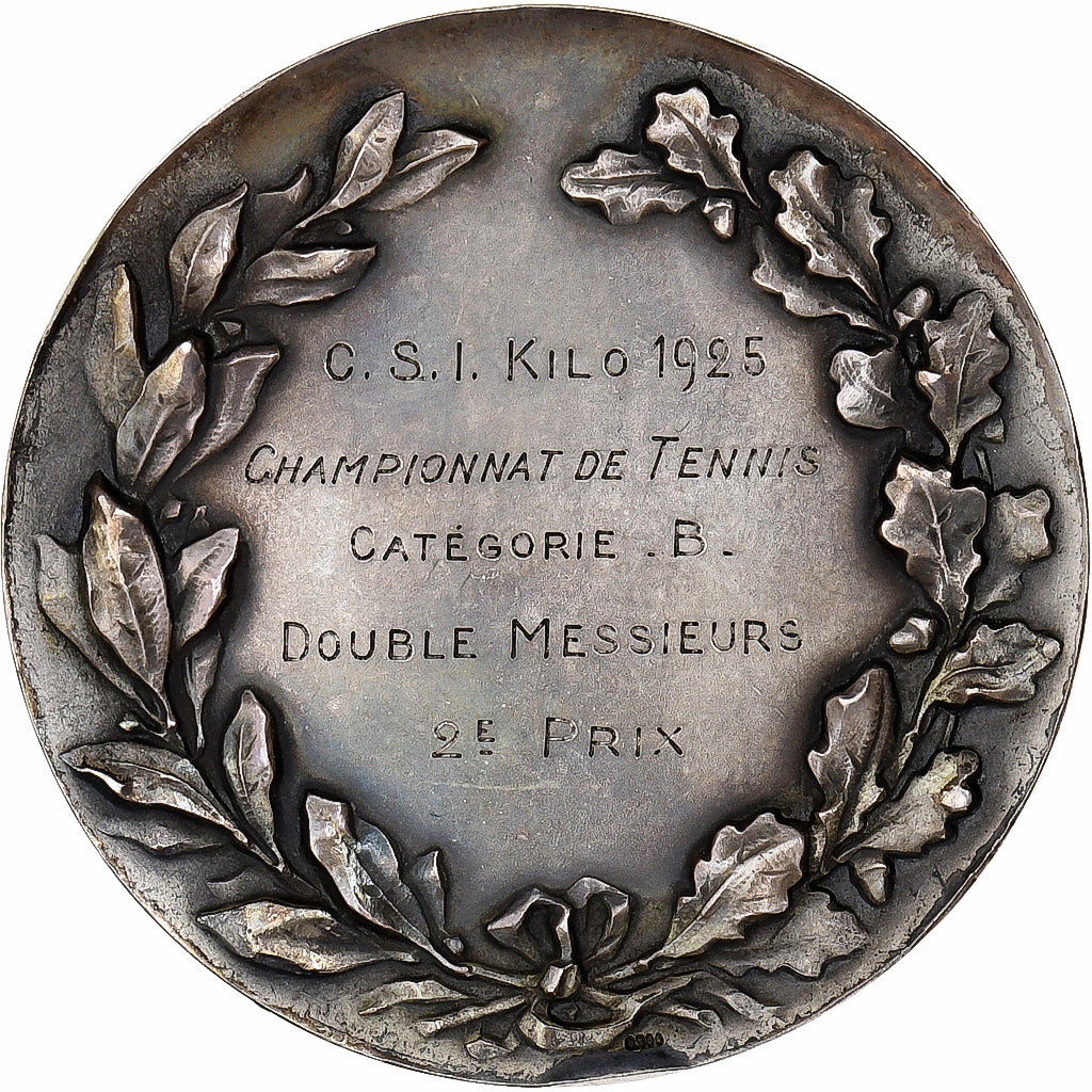 France, Médaille, C.S.I KILO, Championnat de Tennis, 1925, Argent, Huguenin