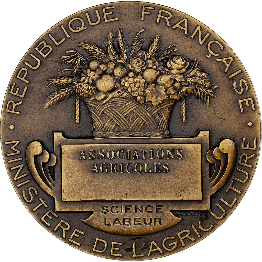 Francja, medal, Associations Agricoles, République française, Brązowy