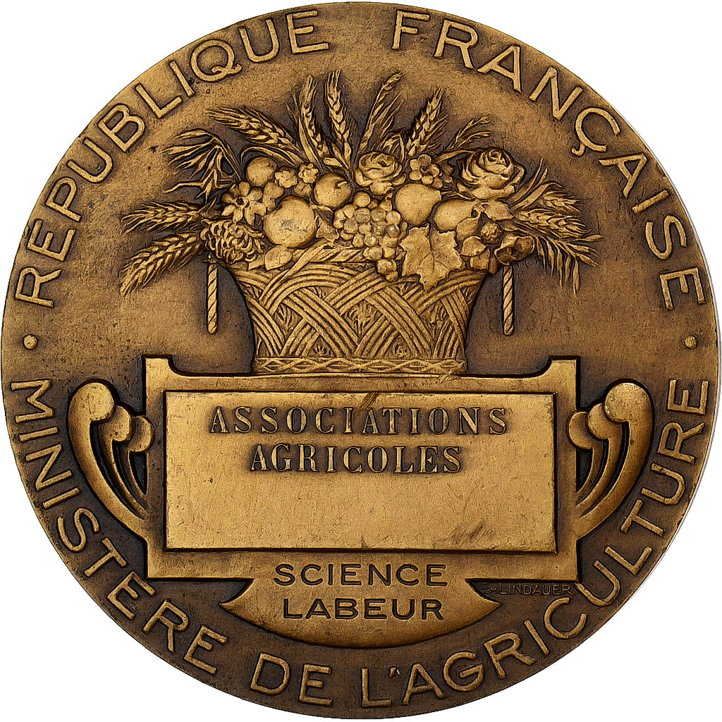 Francja, medal, Associations Agricoles, République française, Brązowy