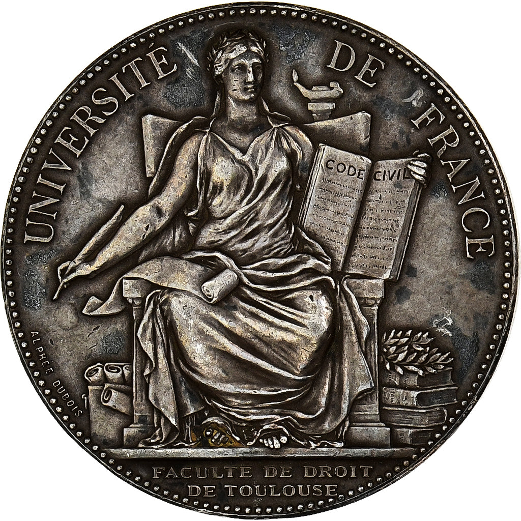 Francia, medalla, Faculté de Droit de Toulouse, 1898, Plata, Alphée Dubois