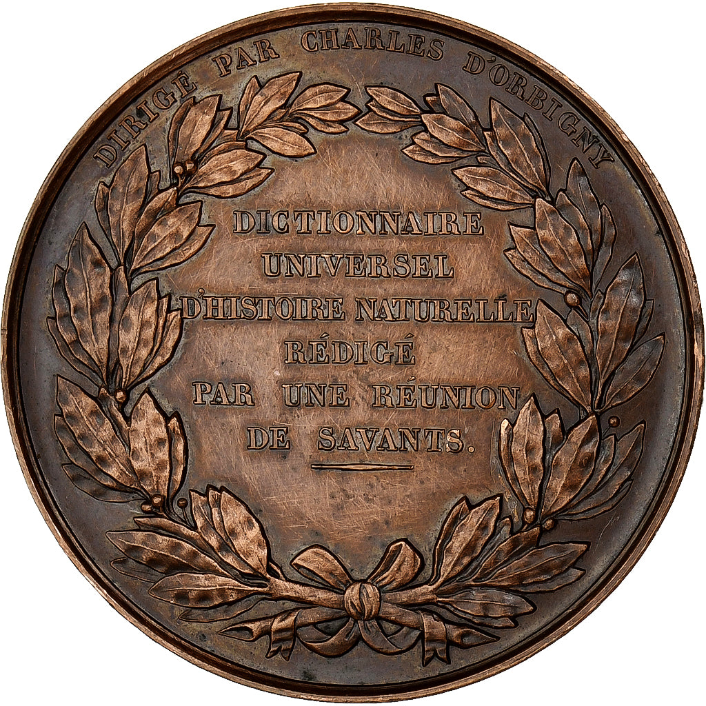 France, Medal, Dictionnaire Universel d'Histoire Naturelle, 1843, Copper