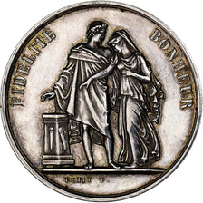 Francia, medaglia, Mariage, Fidélité Bonheur, 1876, Argento, Petit, SPL-