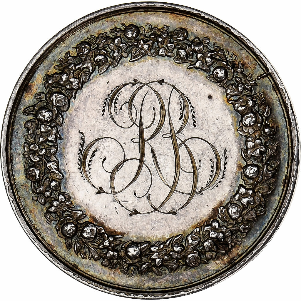 Francia, medaglia, Mariage, Fidélité Bonheur, 1876, Argento, Petit, SPL-