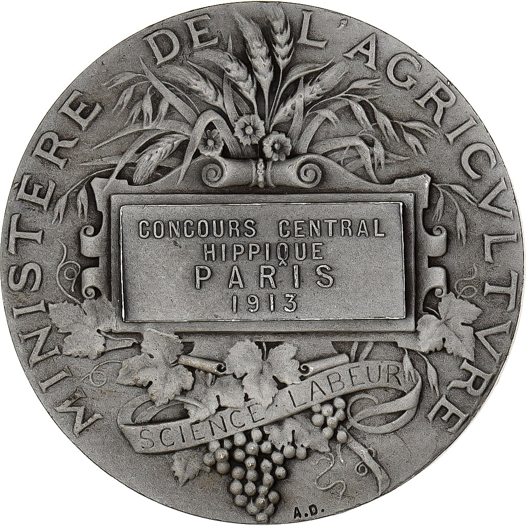 France, Médaille, Agriculture, Concours Hippique, Paris, 1913, Argent