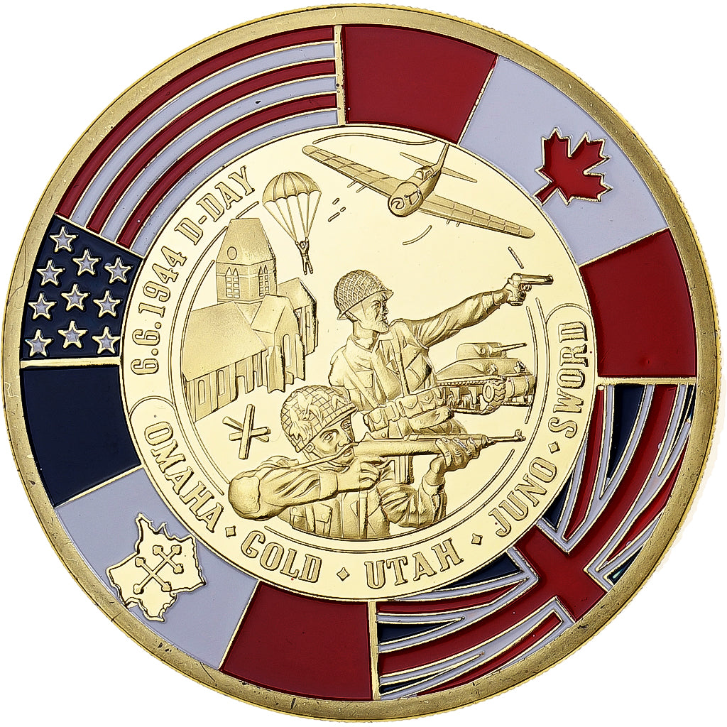 Frankreich, Medaille, Normandie - Débarquement allié - D-Day, Copper-Nickel