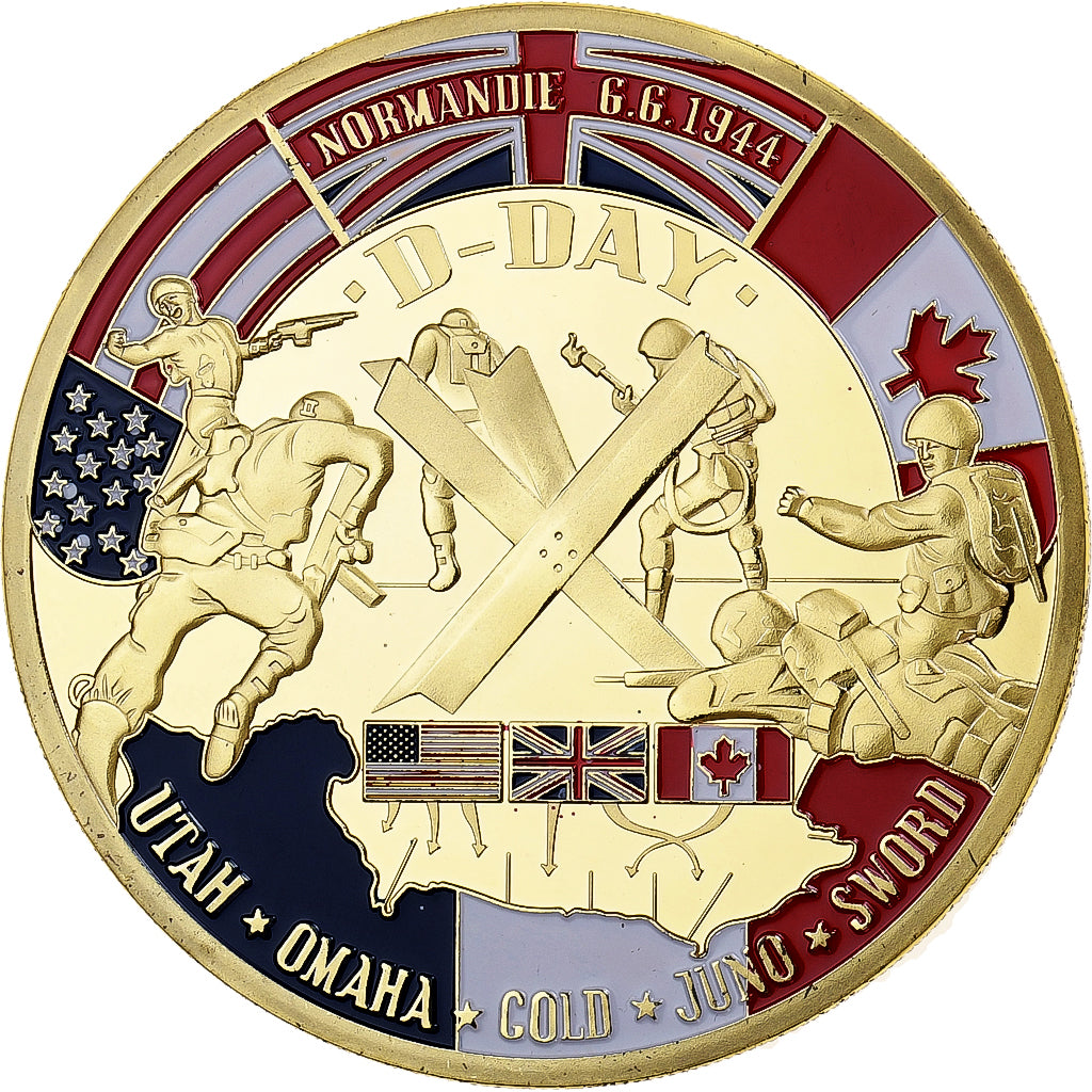 Frankreich, Medaille, Normandie - Débarquement allié - D-Day, Copper-Nickel