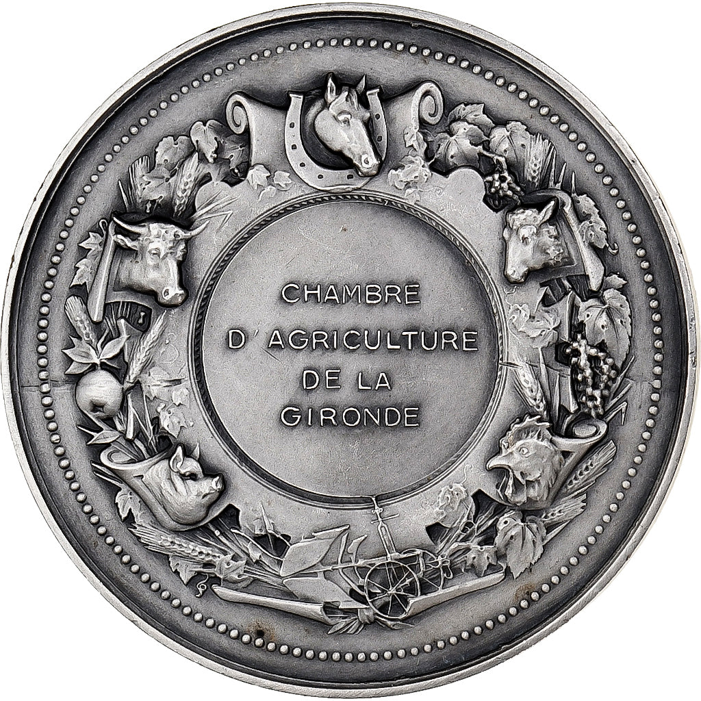France, Médaille, Chambre d'Agriculture de Gironde, Bronze argenté, SPL+