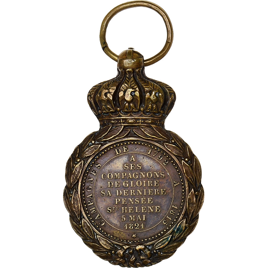 França, Médaille de Sainte-Hélène, medalha, 1857, Qualidade Excelente