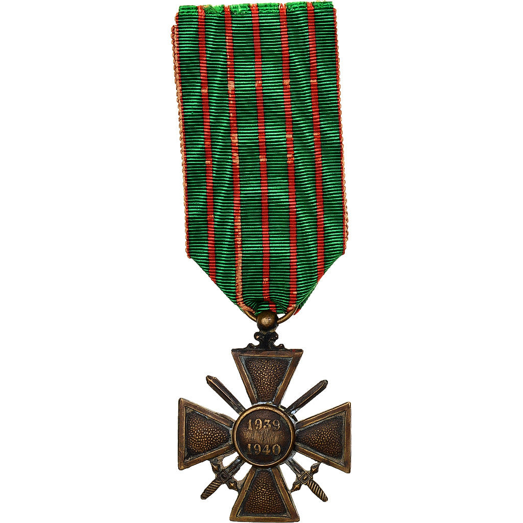 France, Croix de Guerre, WAR, Médaille, 1939-1940, Très bon état, Bronze, 36