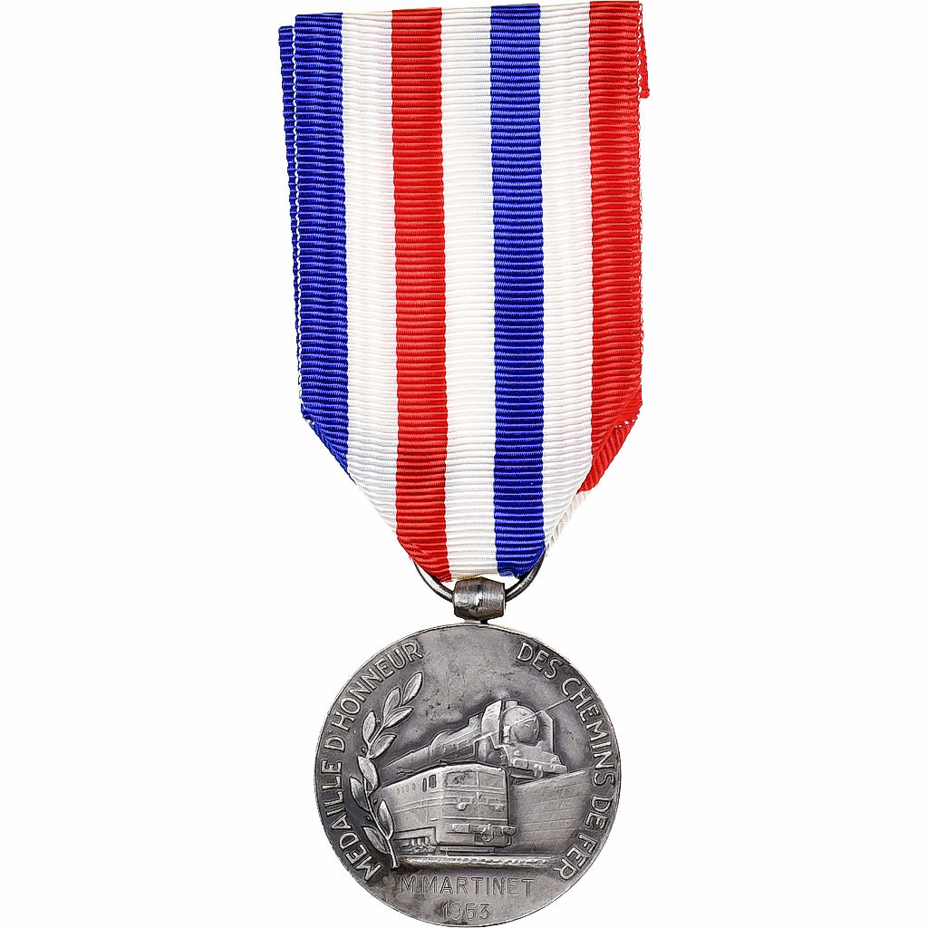 Francia, Médaille d'honneur des chemins de fer, Railway, medaglia, 1953