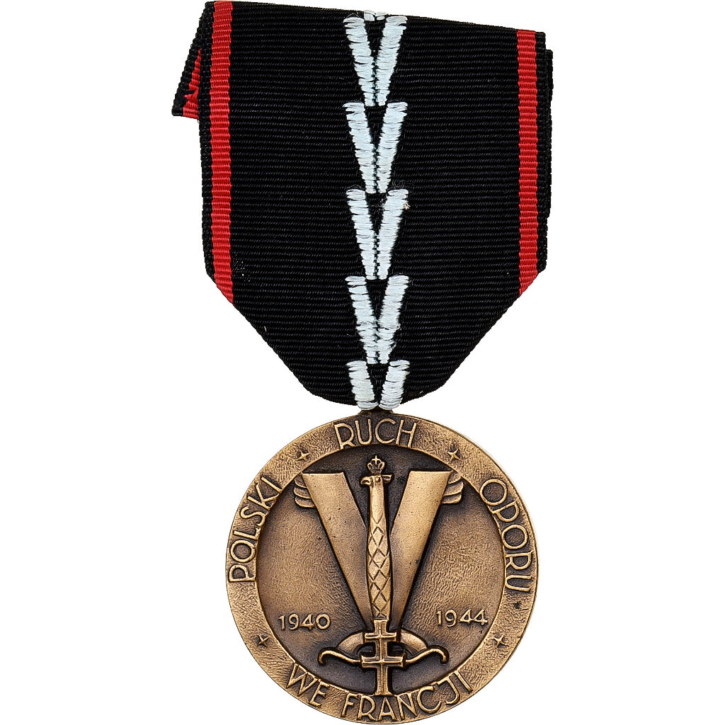 Polónia, Résistance Polonaise, WAR, medalha, 1940-1944, Não colocada em