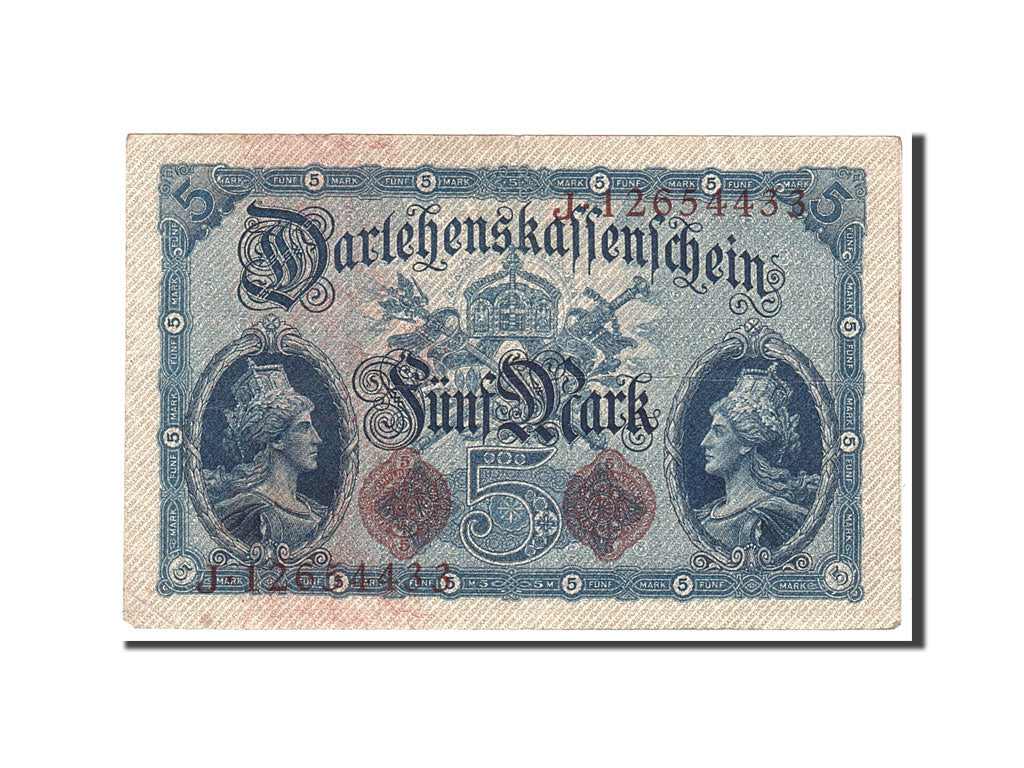 Banknote, Germany, 5 Mark, 1914, 1914-08-05, KM:47c, VF(30-35)