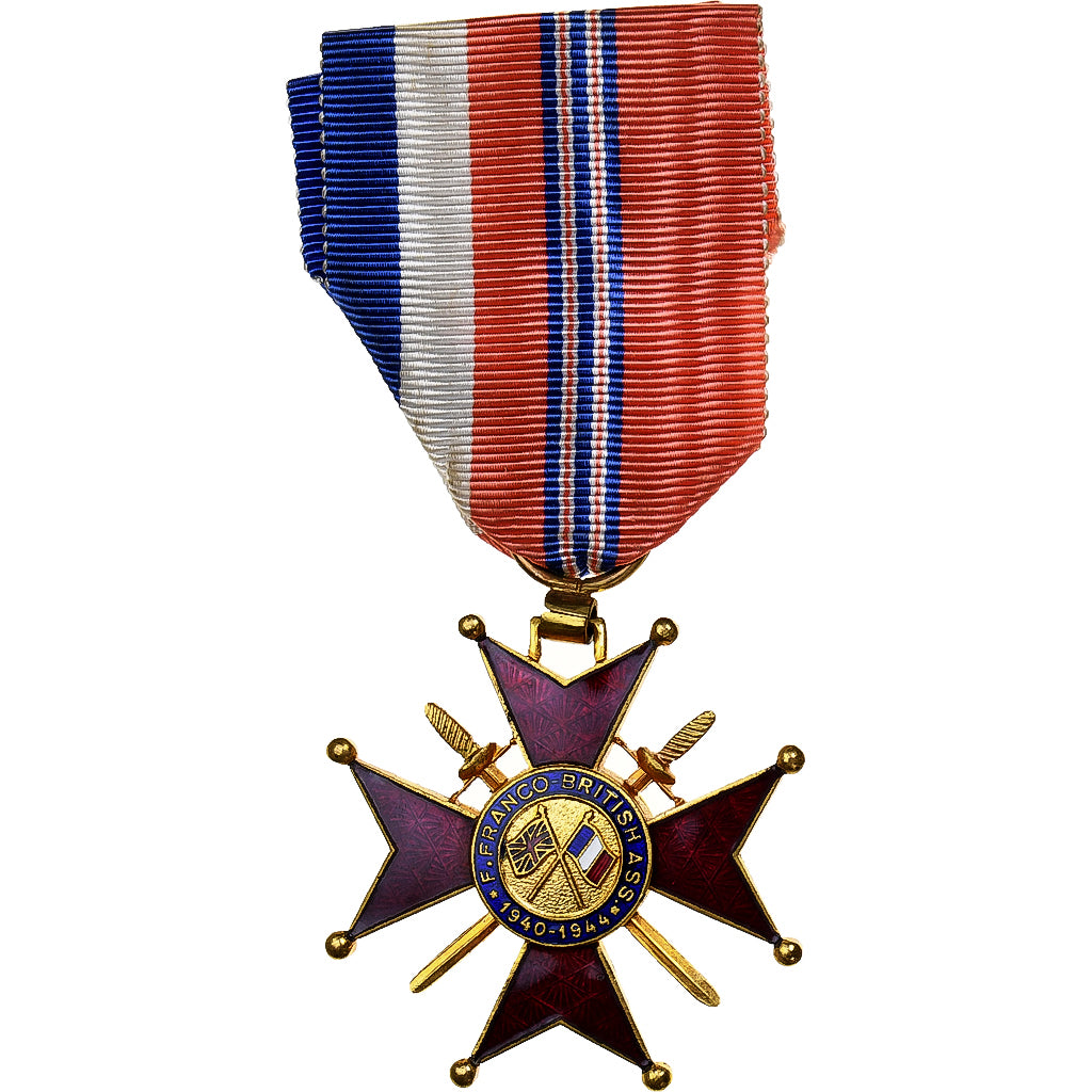 Francia, Croix d'Honneur Franco-Britannique, medalla, 1940-1944, Excellent